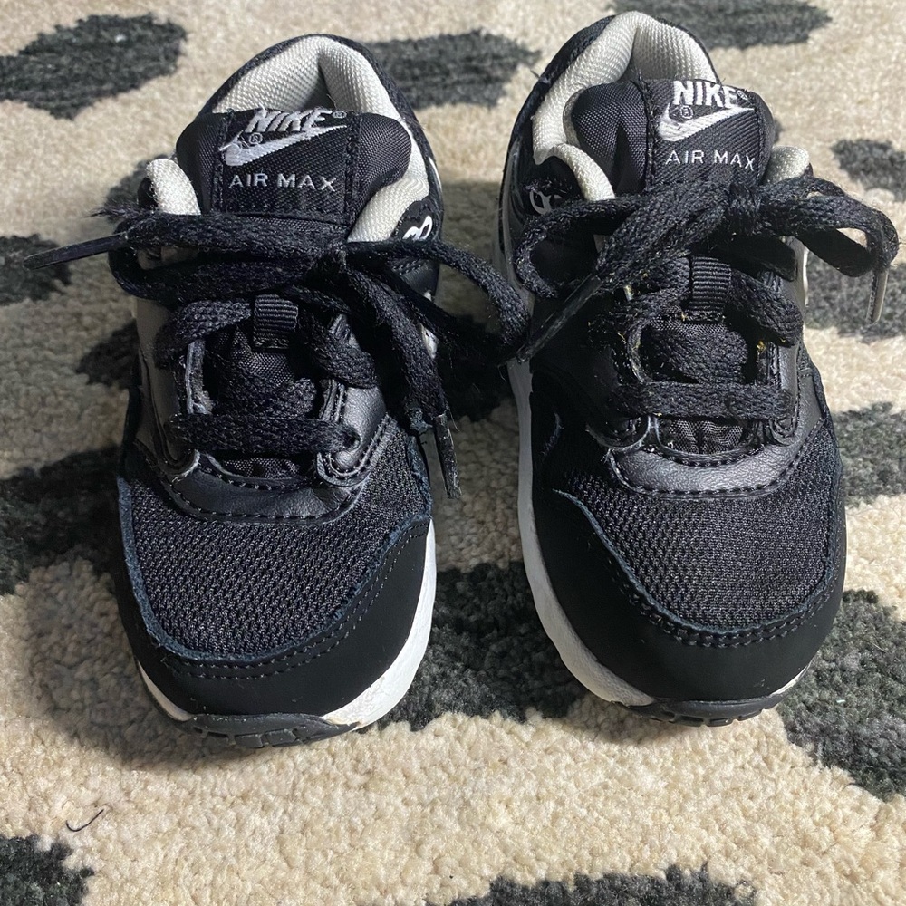 Nike Air Max 1- black/white-size 7c toddler